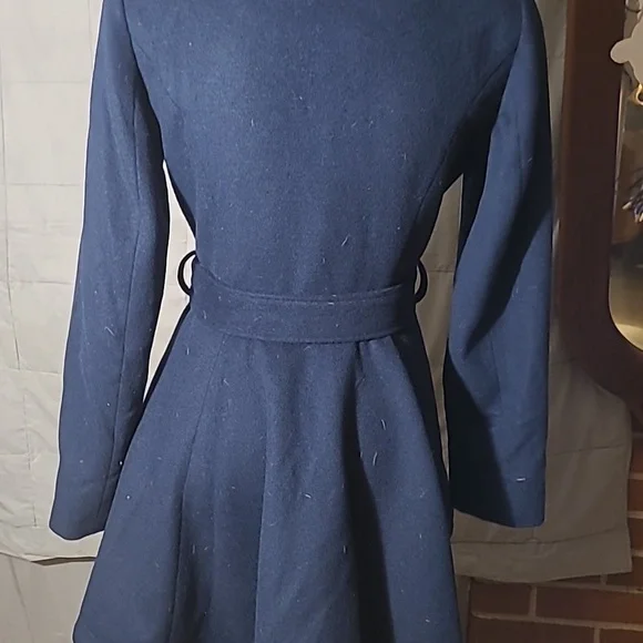 Sweet blue wool dress coat - Picture 4 of 6